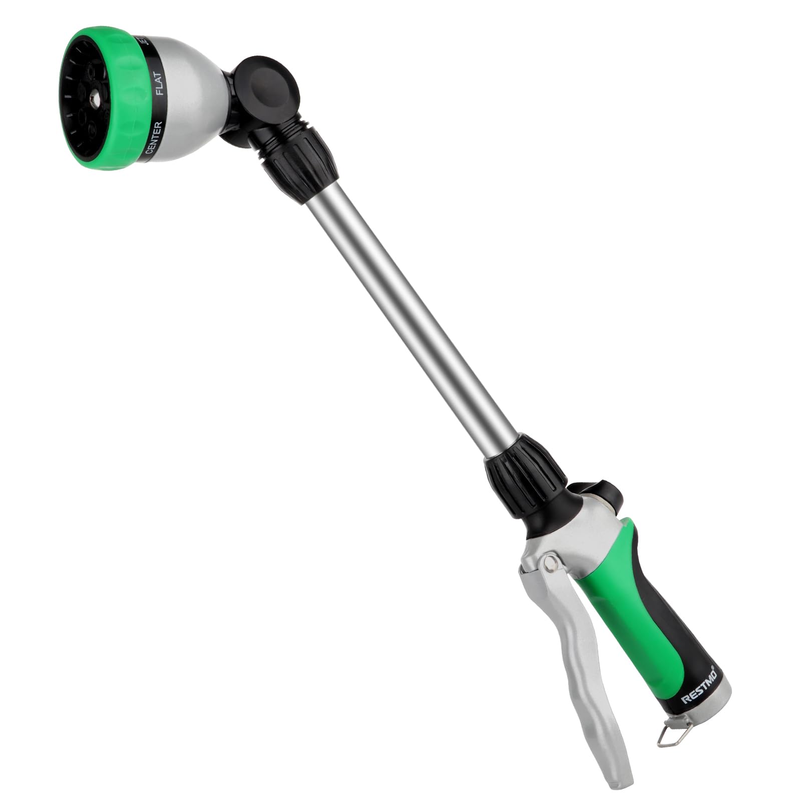 Restmo Heavy Duty Metal Watering Wand front view, green color