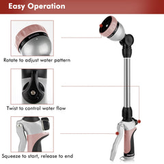 Restmo Hose Wand demonstrating 180° swivel head functionality