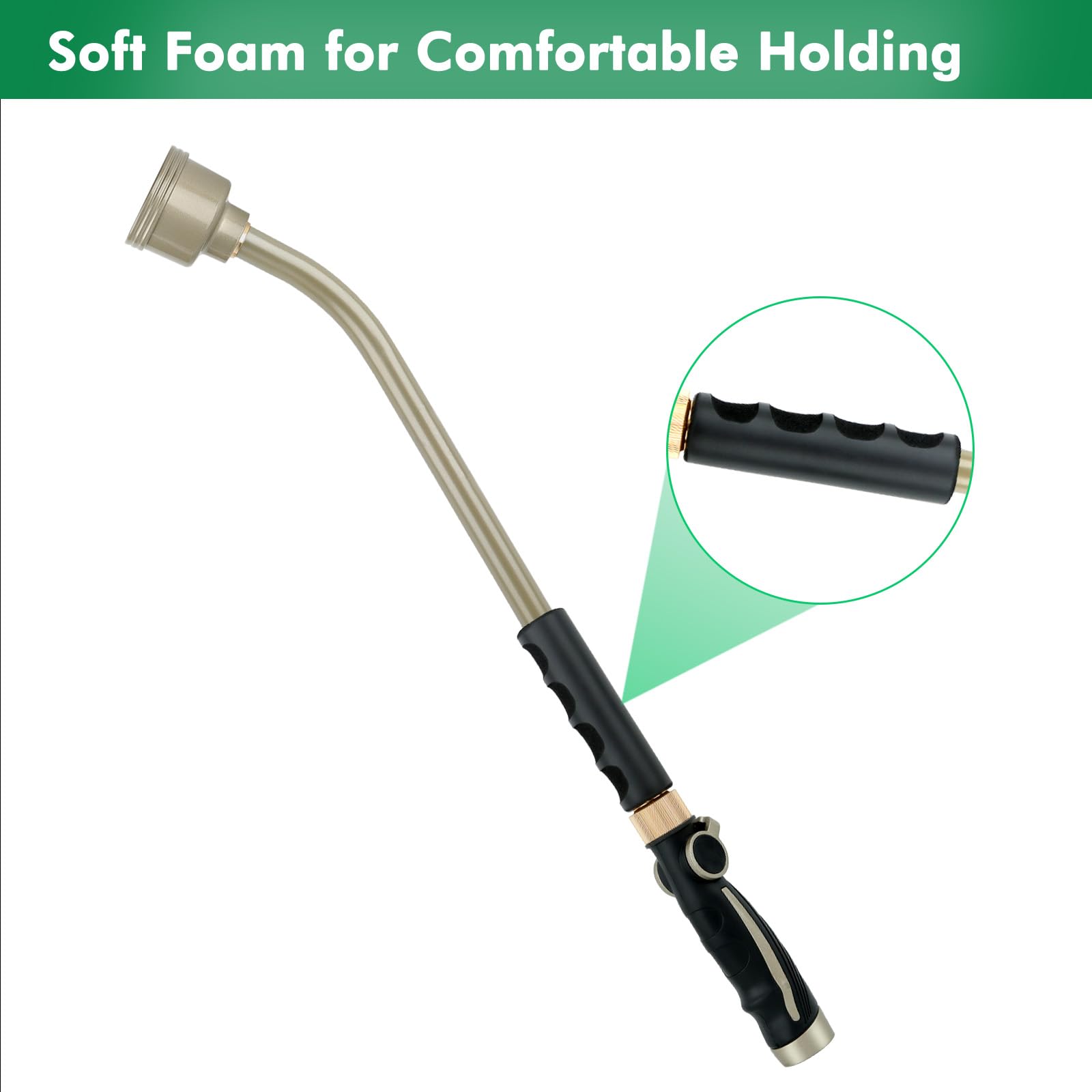 Restmo Long Watering Wand ergonomic handle close-up