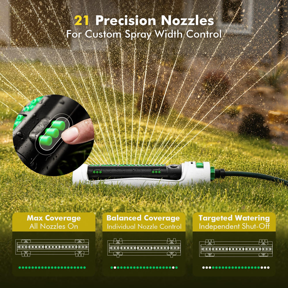 Restmo Oscillating Sprinkler showing adjustable tabs