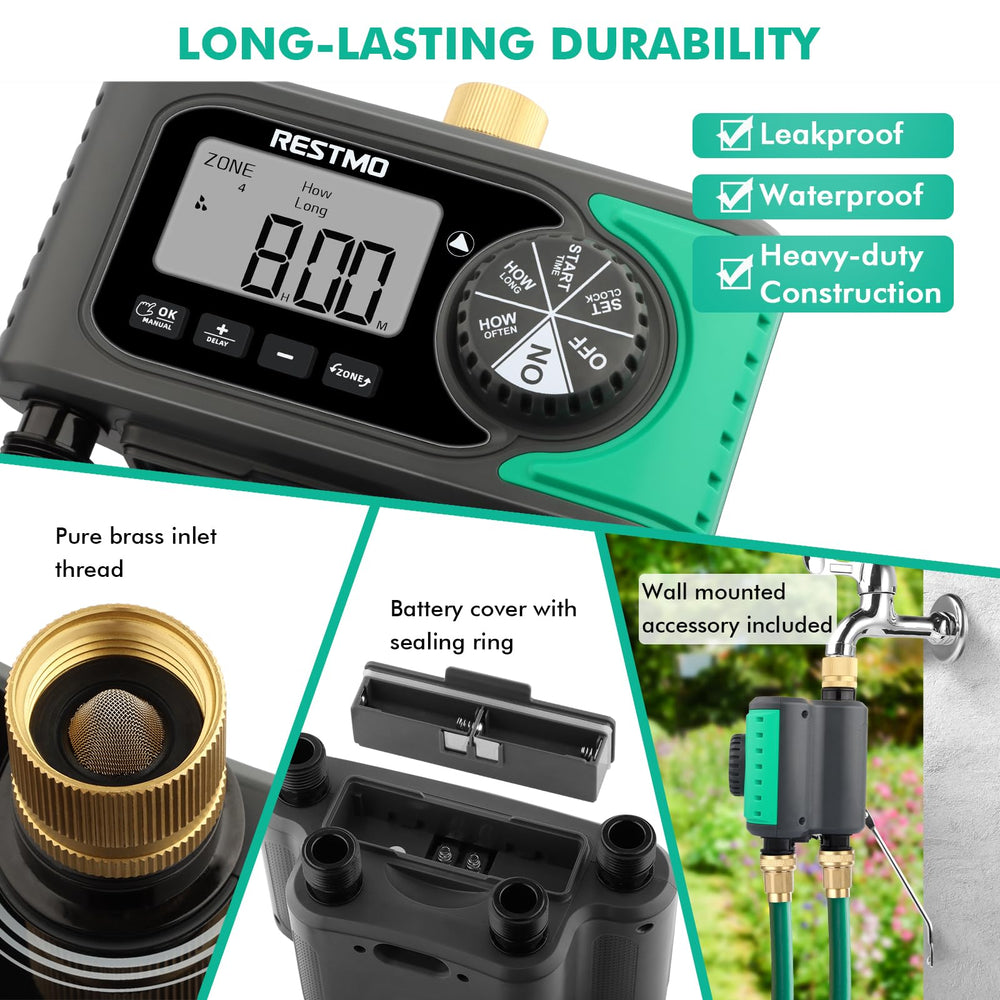 Restmo Sprinkler Timer components and specifications