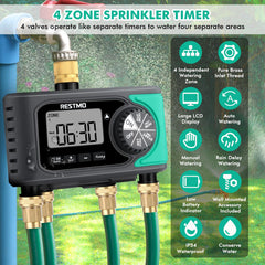 Restmo Sprinkler Timer with hose connections visible