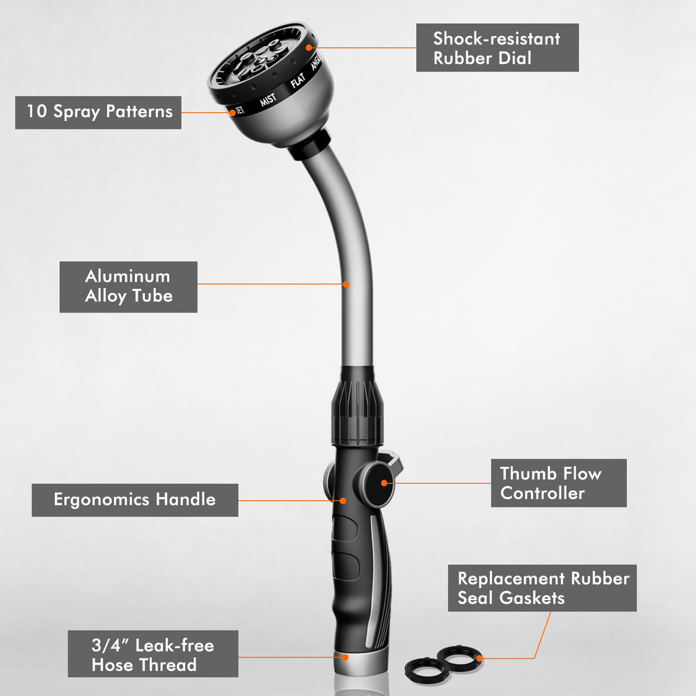 Restmo Watering Wand 15-inch with thumb control hose feature