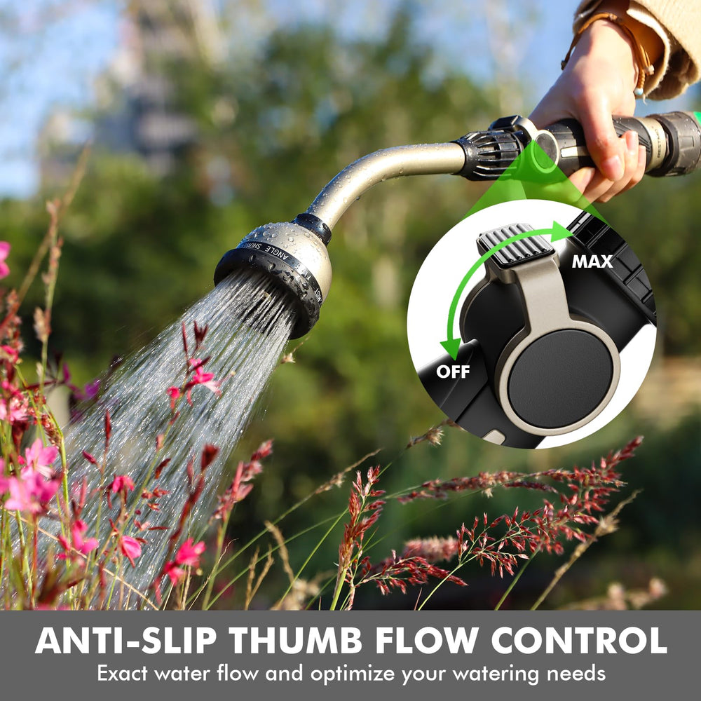 Restmo Watering Wand attached to standard garden hose