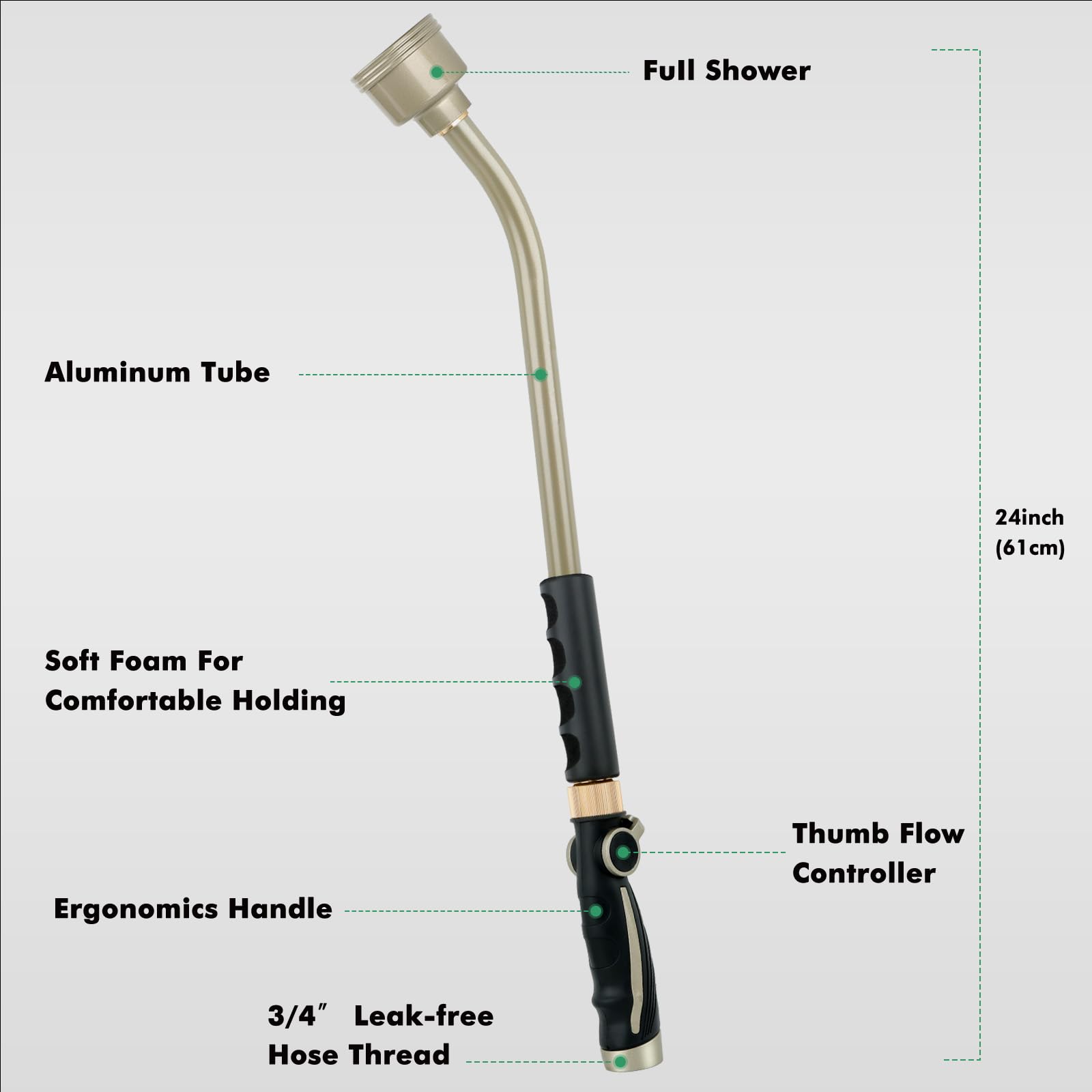 Restmo Watering Wand nozzle with precision holes detail