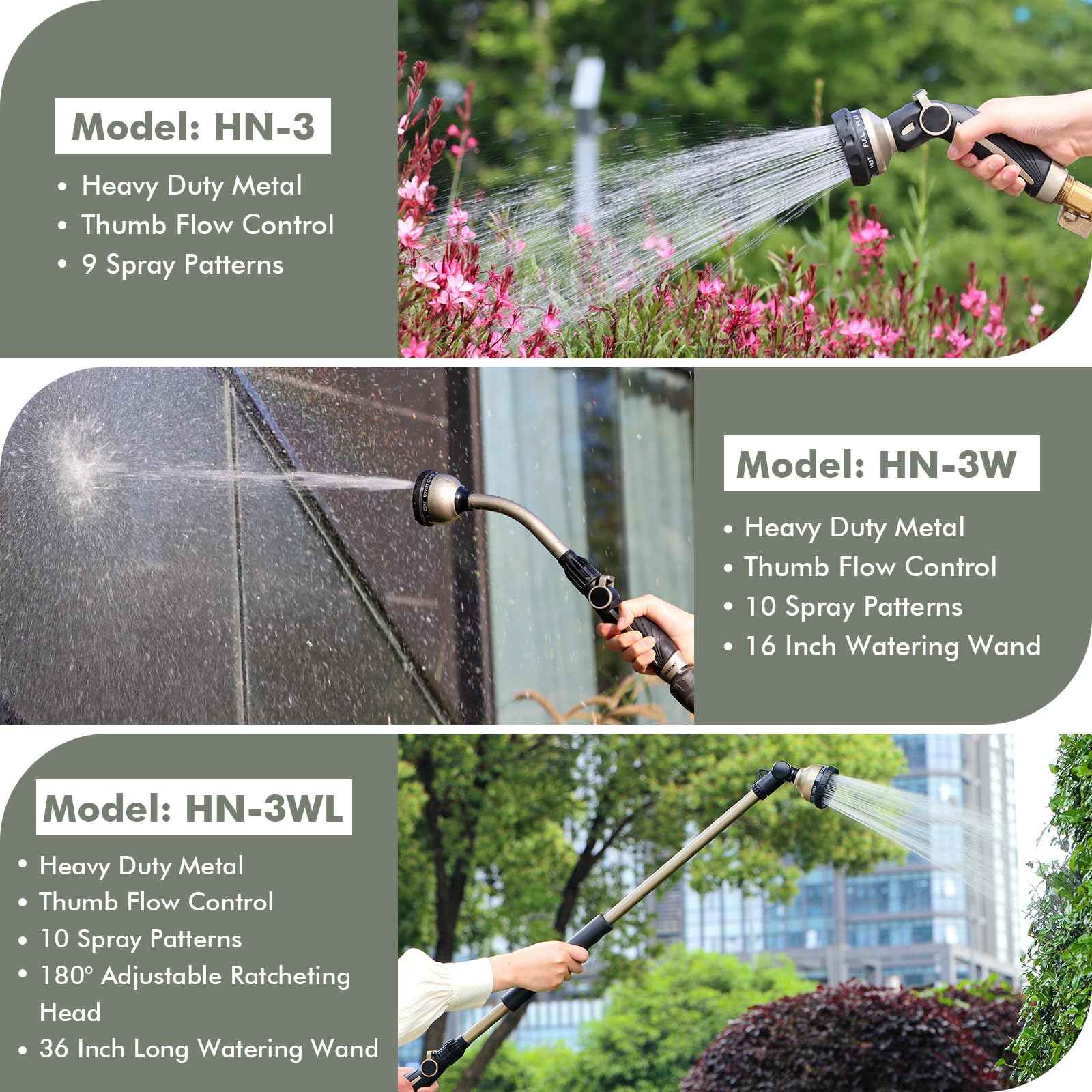 Restmo Watering Wand showcasing durable zinc-alloy material