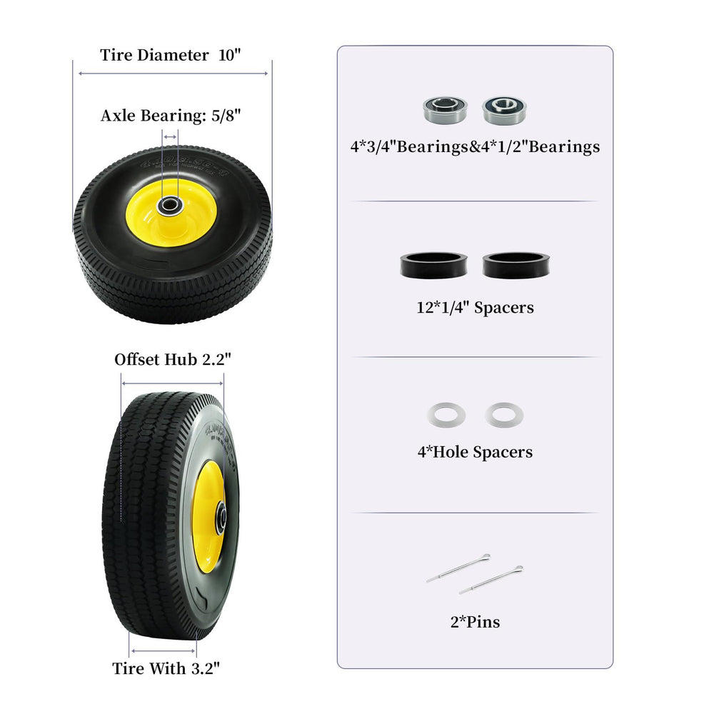 RETOTLA 4.10/3.50-4 tire with yellow colour close-up
