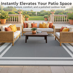 Reversible design of Mattitude Outdoor Rug 5'x8'