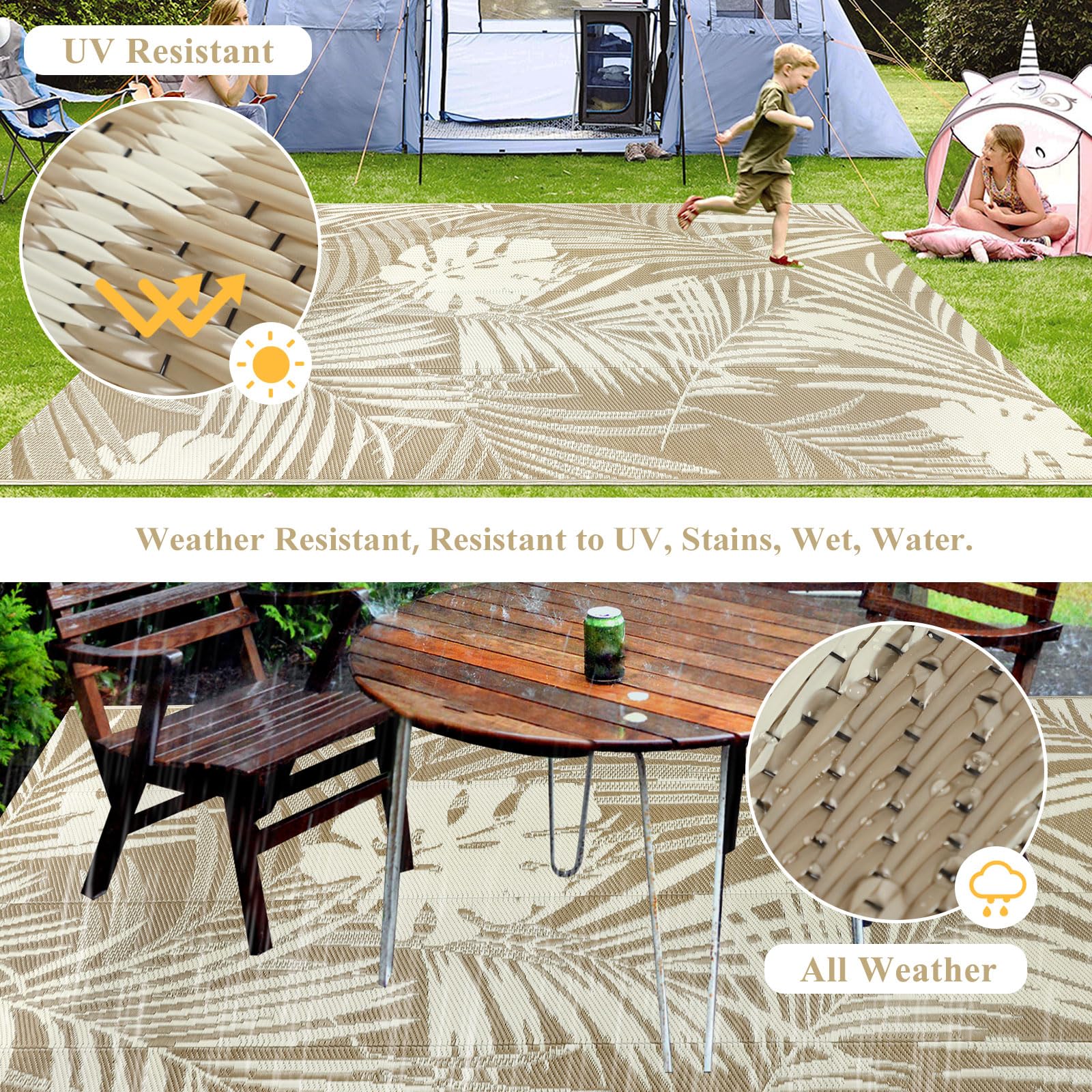 Reversible side of famibay Outdoor Rug 6x9