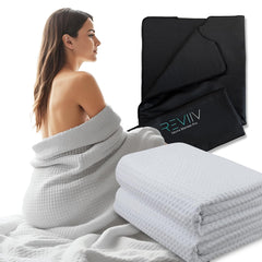 REVIIV sauna blanket towel insert pack of 2 in light grey