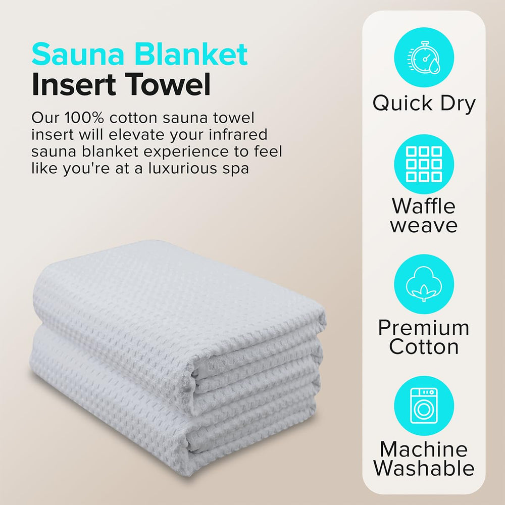 REVIIV sauna towel insert front view showing waffle texture