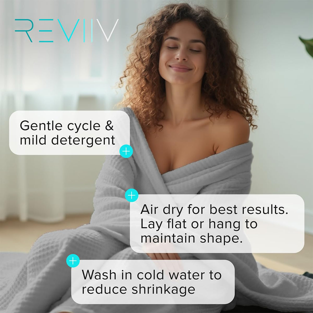 REVIIV sauna towels displayed with infrared sauna blanket