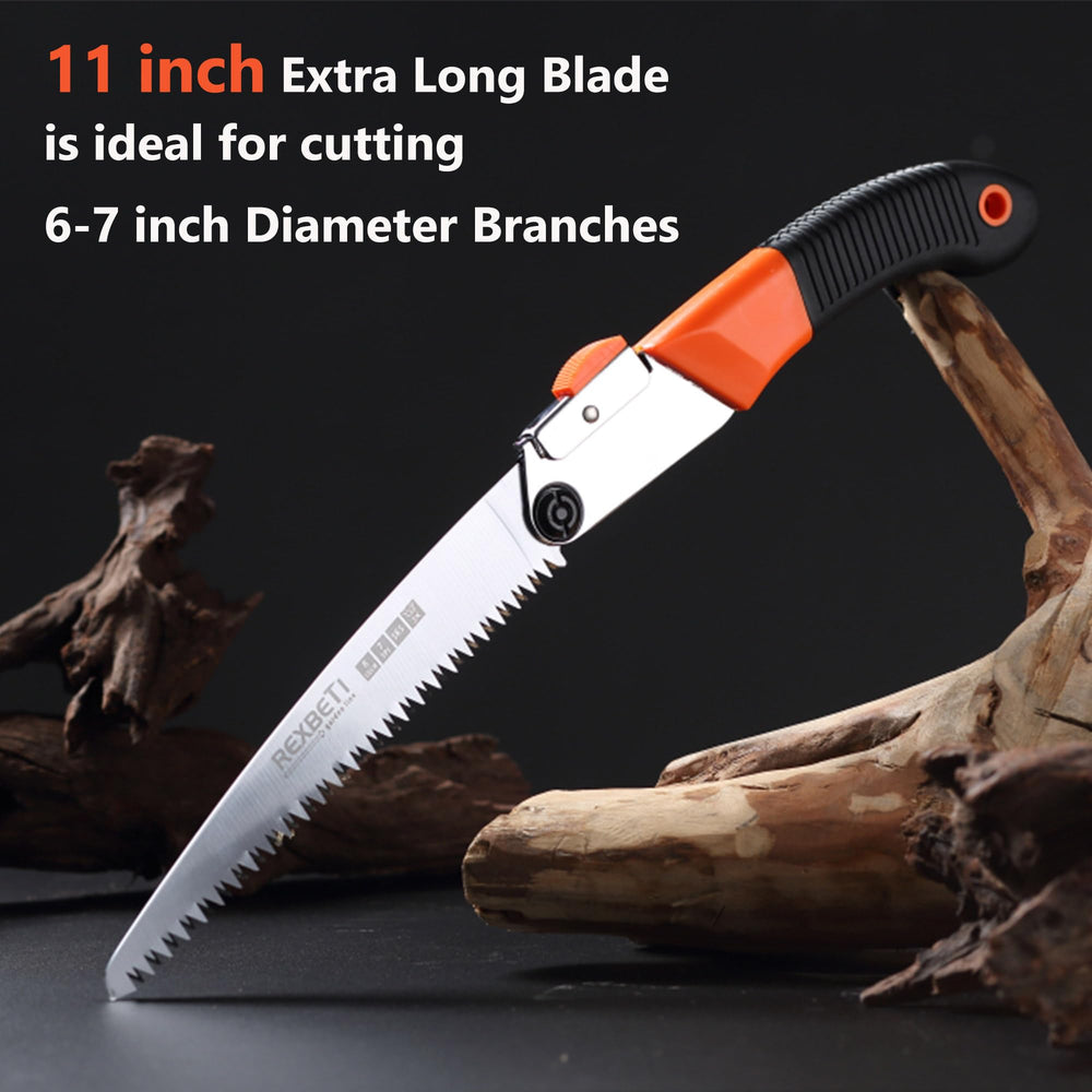 REXBETI 11-Inch Folding Saw folded for easy storage