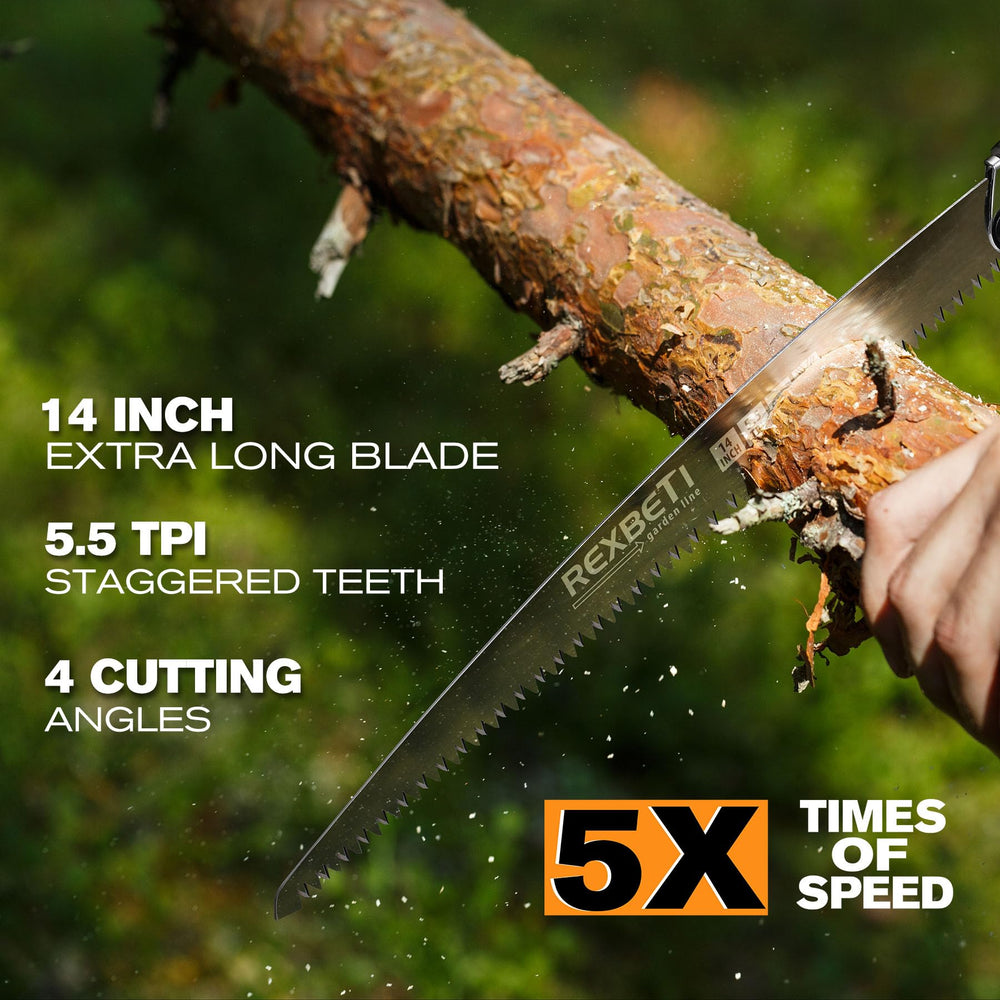 REXBETI 14-Inch Pruning Saw folded for storage