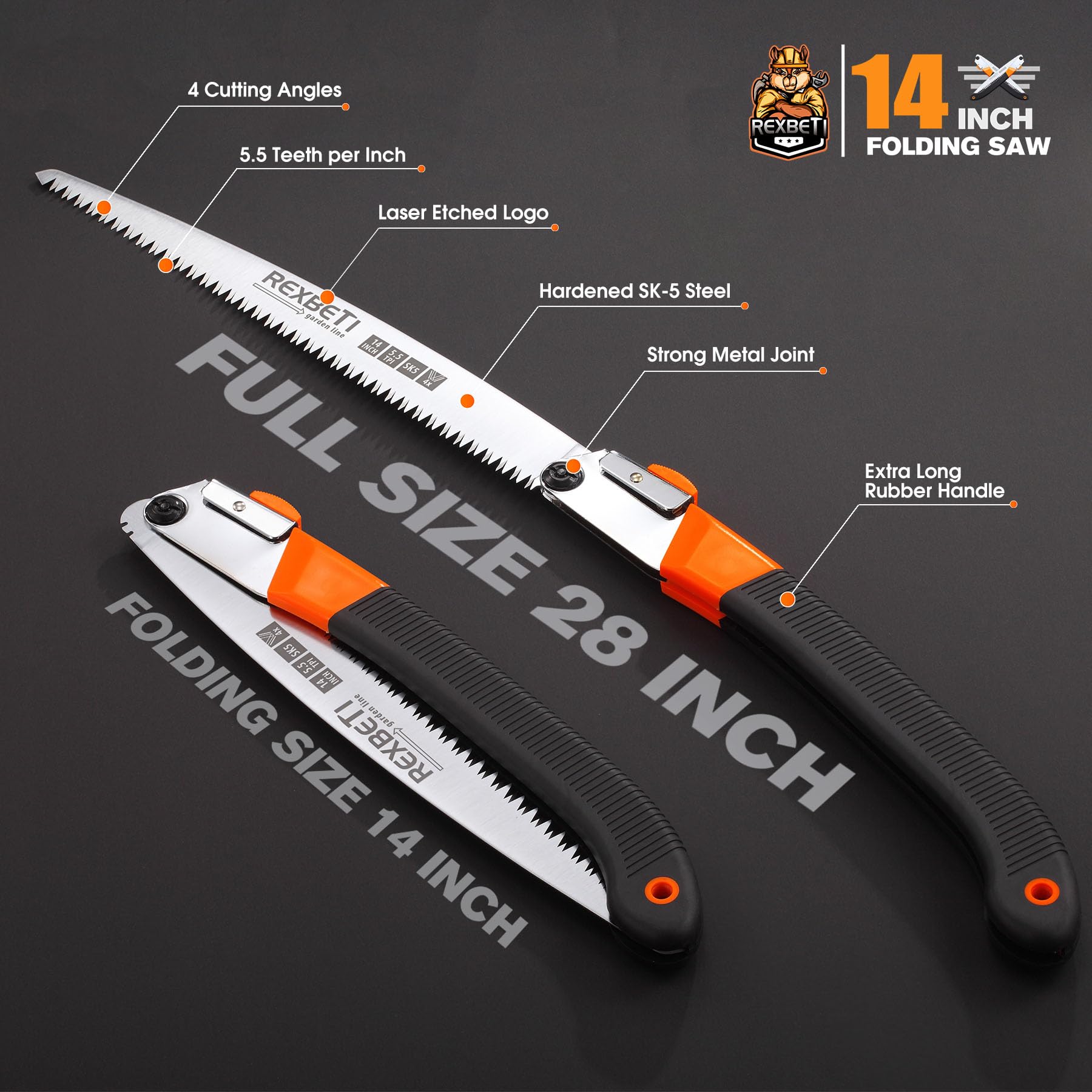REXBETI Folding Pruning Saw in a garden setting