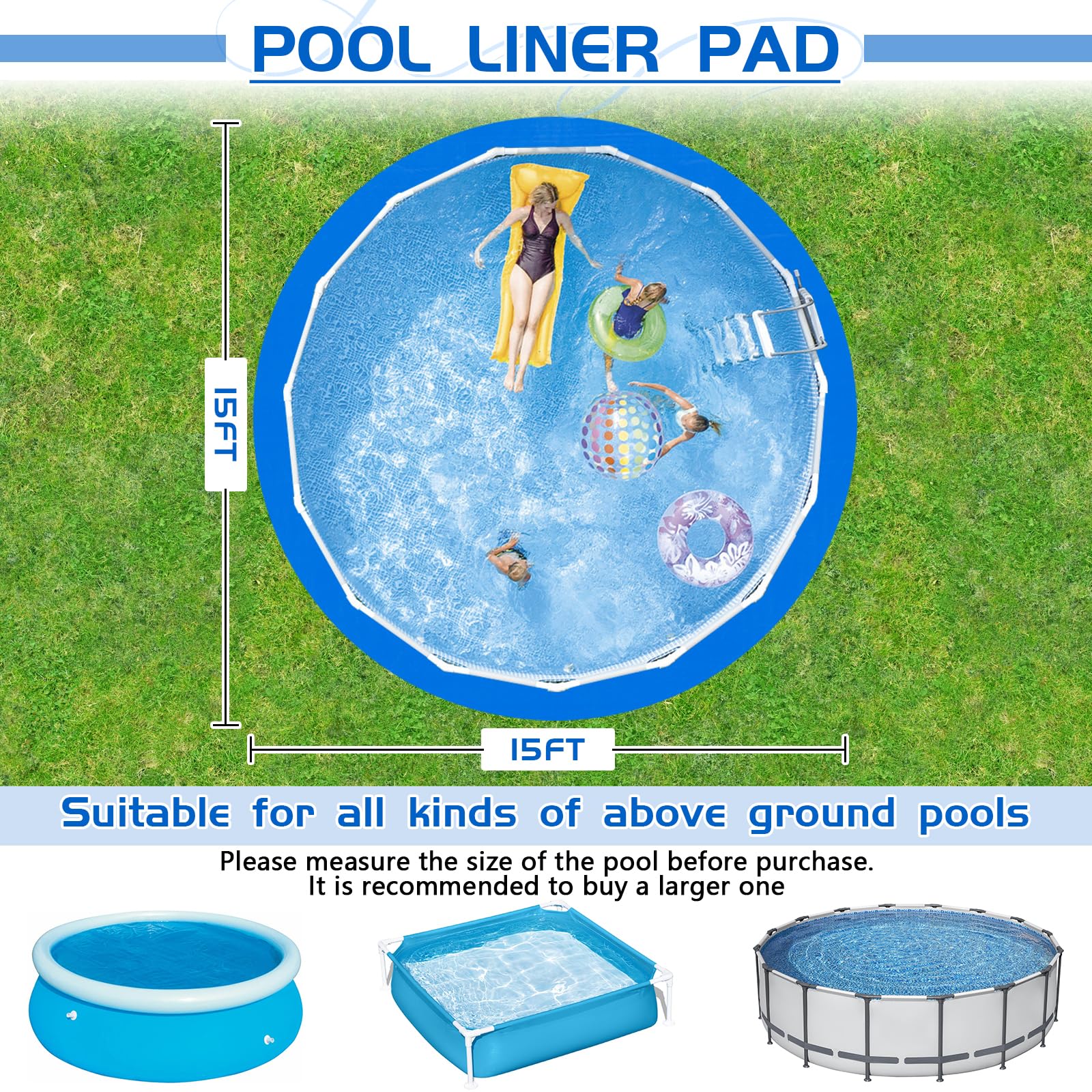 RGJ 15FT round pool tarp back view in orange