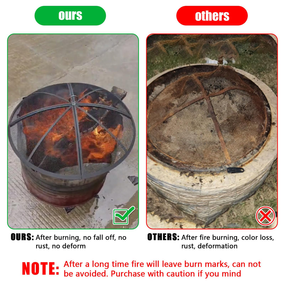 RGJ Fire Pit Spark Screen installed on fire pit