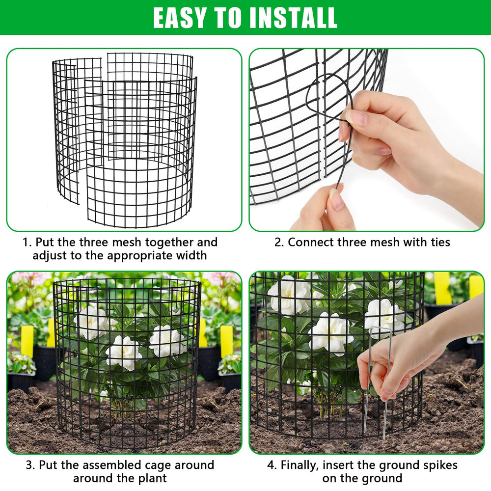 RGJ metal plant protection mesh assembled around a plant