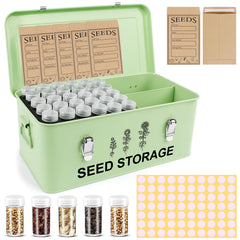 RGJ Metal Seed Storage Organizer front view with compartments