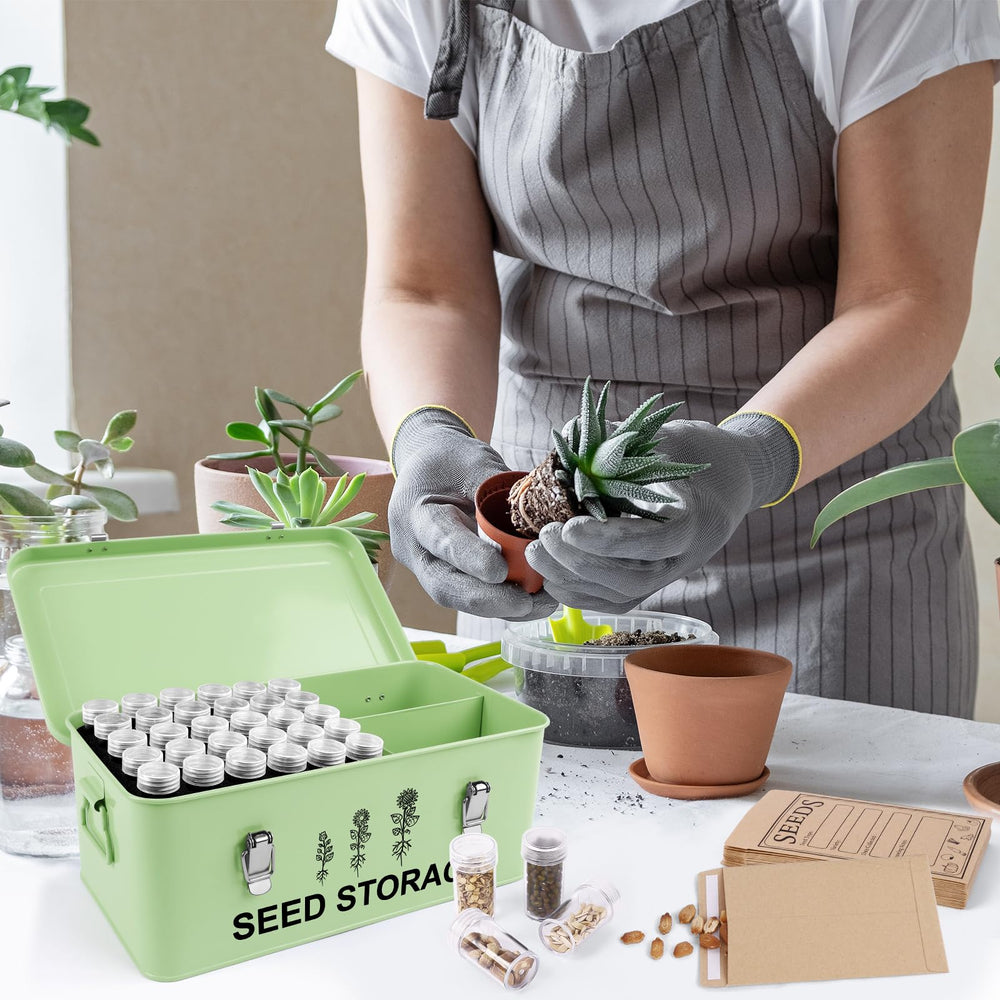 RGJ Metal Seed Storage Organizer showing multiple compartments