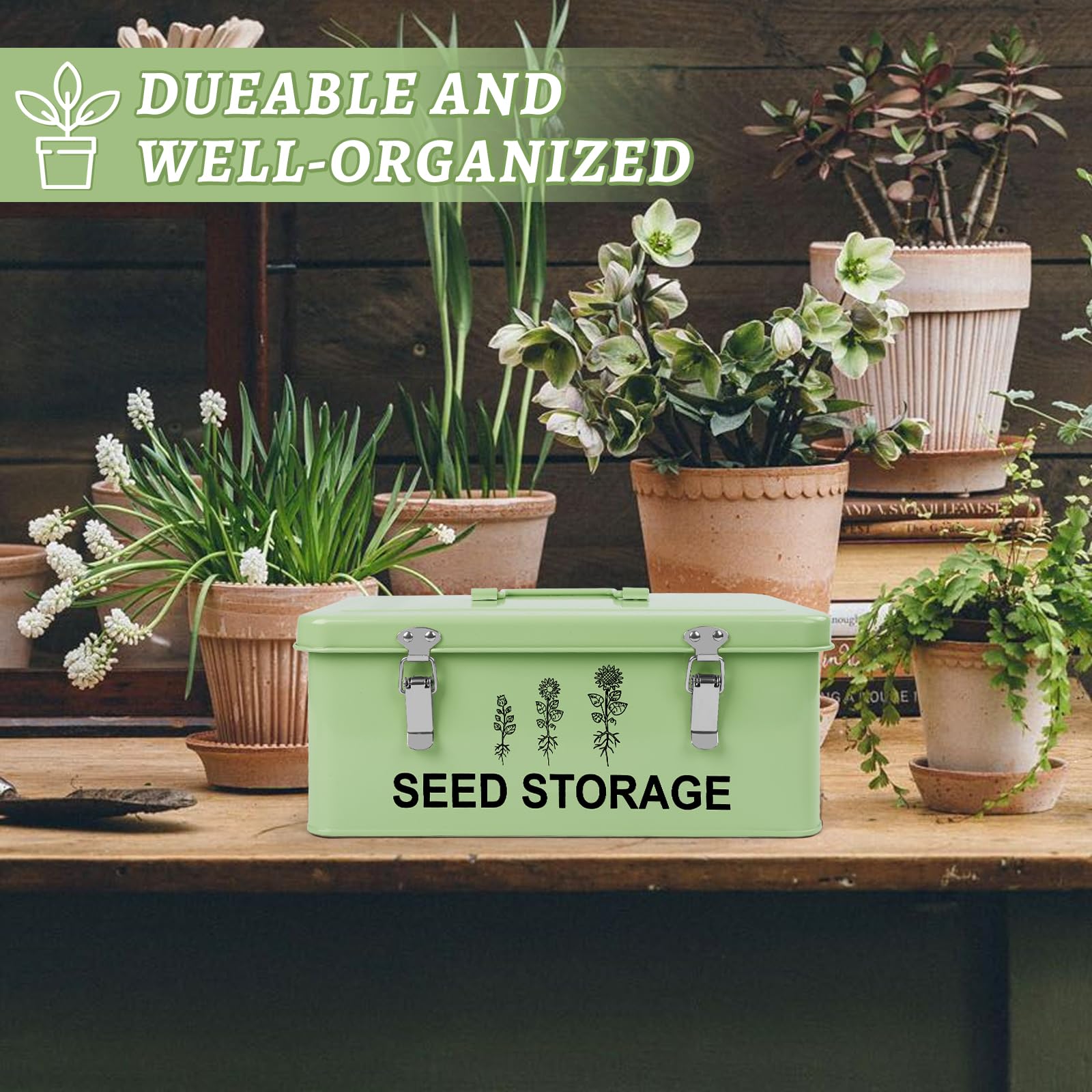 RGJ Metal Seed Storage Organizer side view