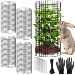 RGJ Plant Protectors 5 Pack with metal mesh and stakes