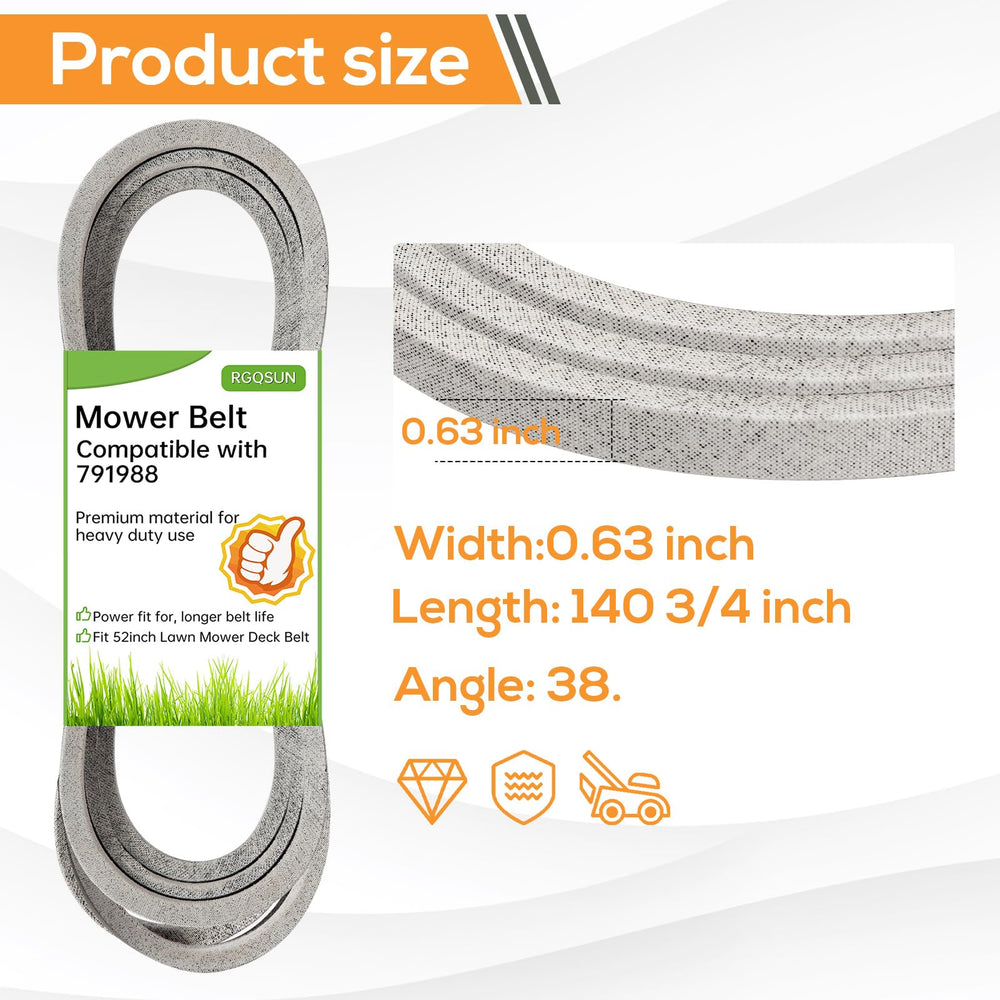 RGQSUN Lawn Mower Deck Belt 791988 side view