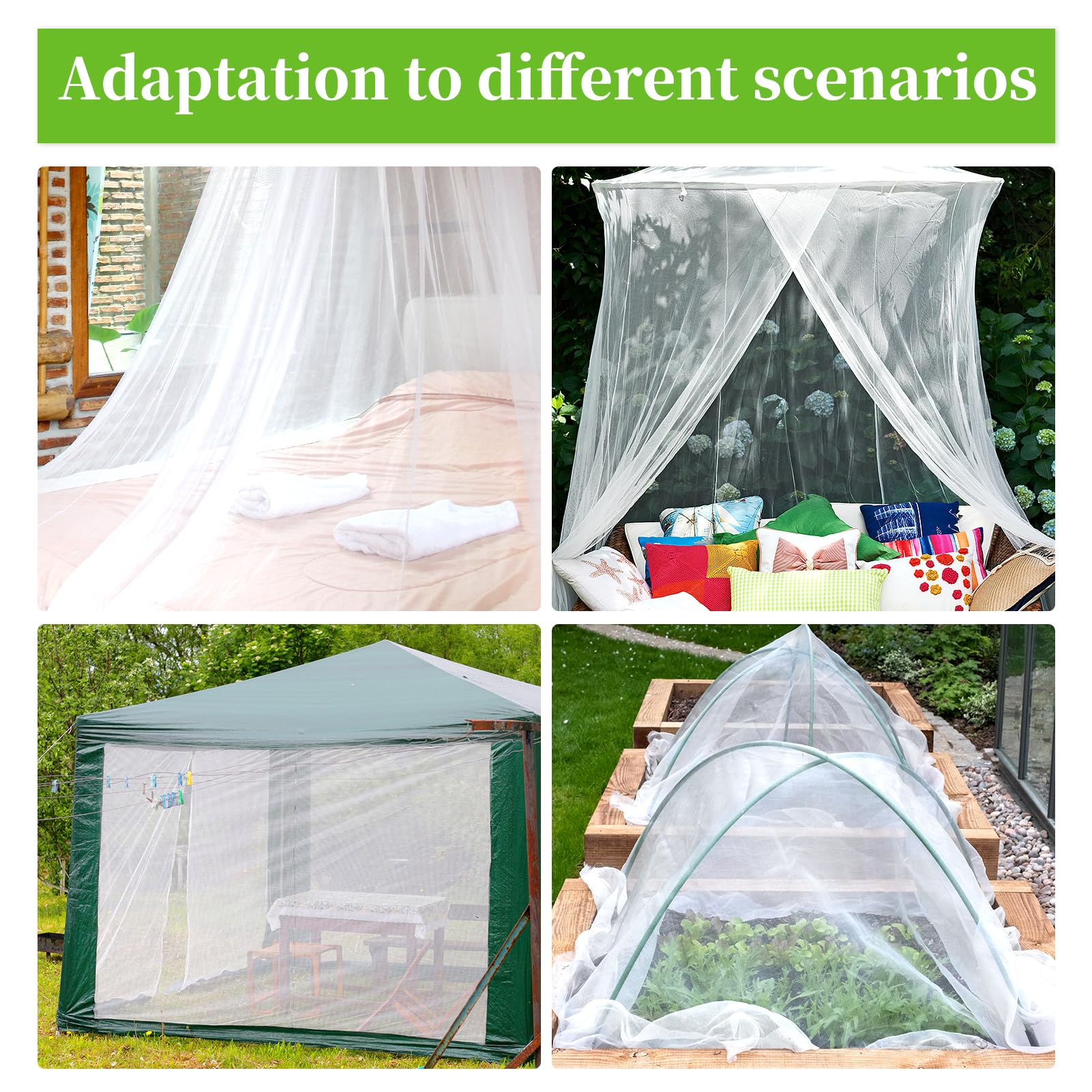 RGQSUN Mosquito Netting 39 x 10 Ft protecting vegetable garden