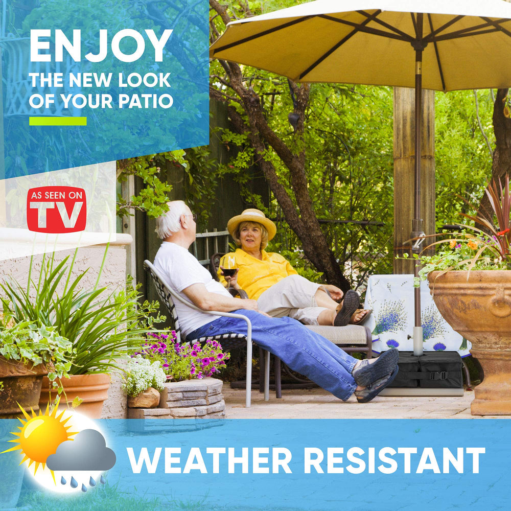 Rhino BaseMate umbrella base in use during windy weather
