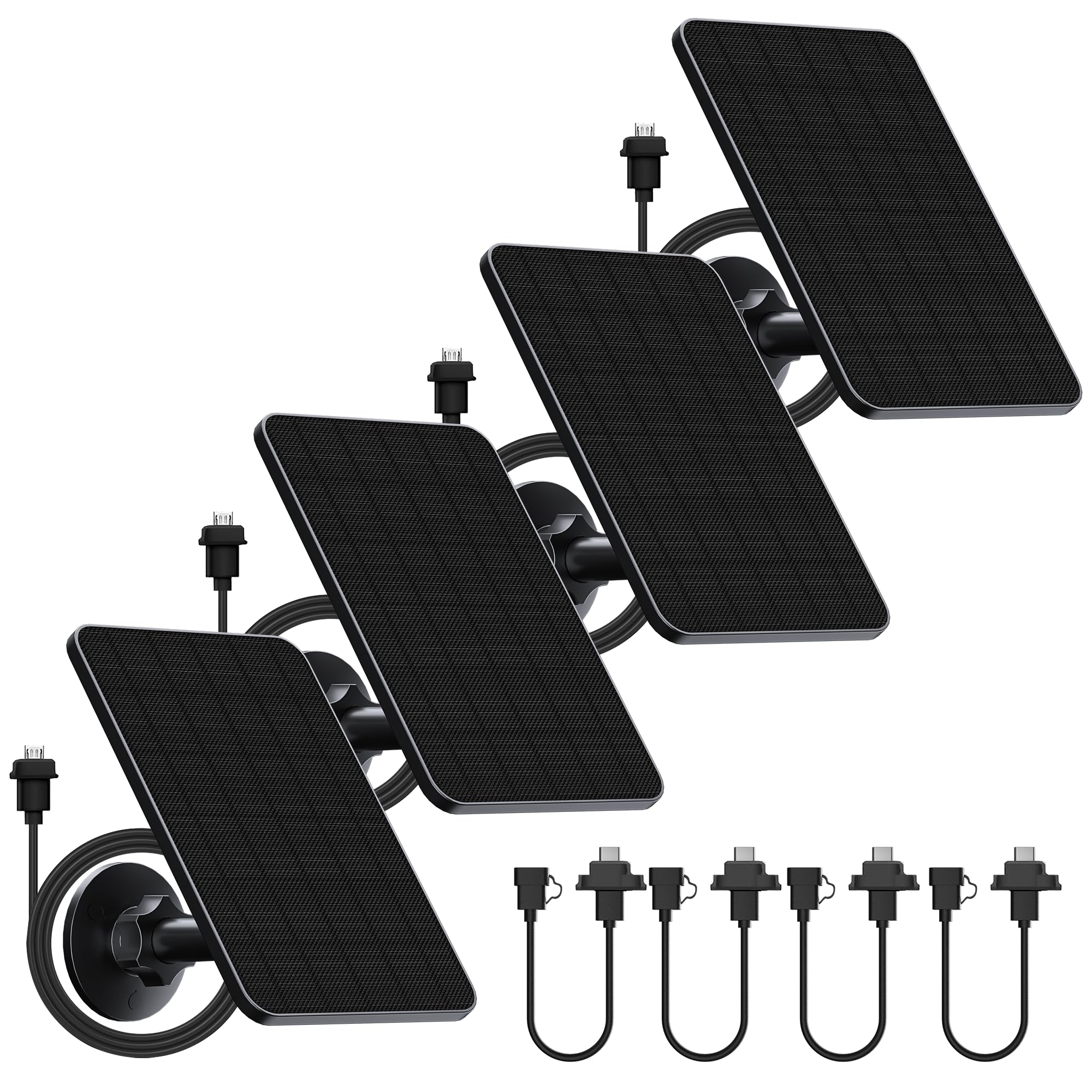 Rhorawill 4 Pack Solar Panel front view with black finish