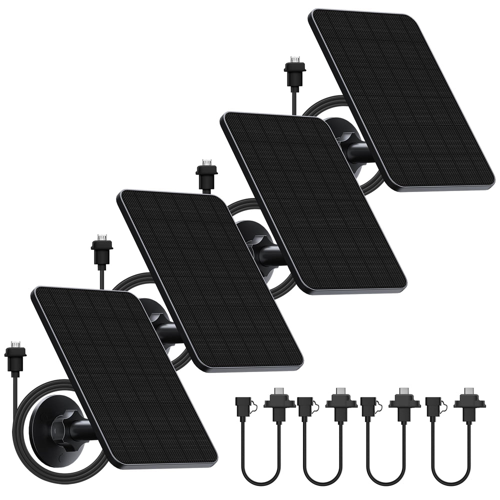 Rhorawill 4 Pack Solar Panel front view with black finish