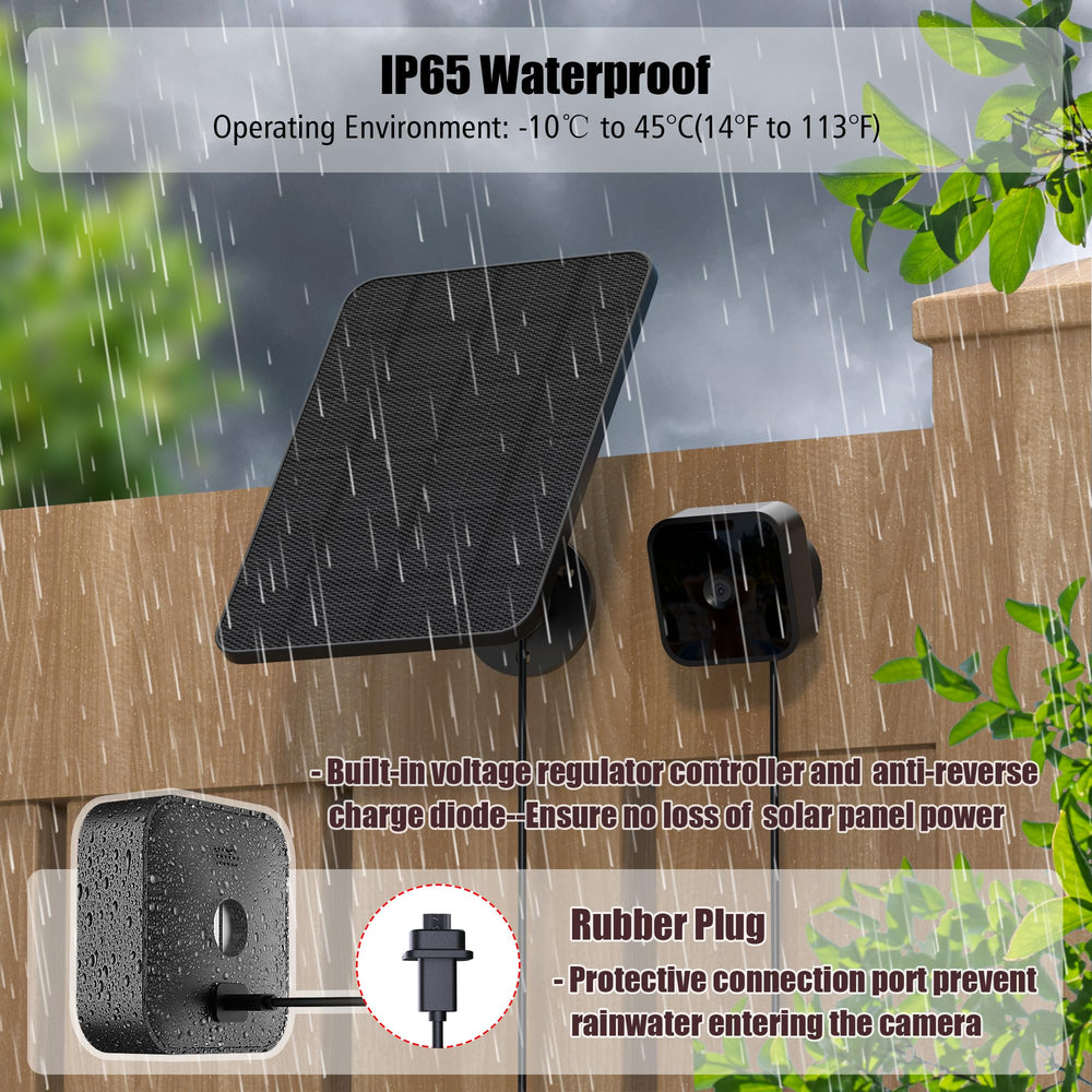 Rhorawill solar panel with Blink Outdoor camera connection