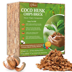 Riare 10LB Organic Coconut Coir Chips brown bricks front view