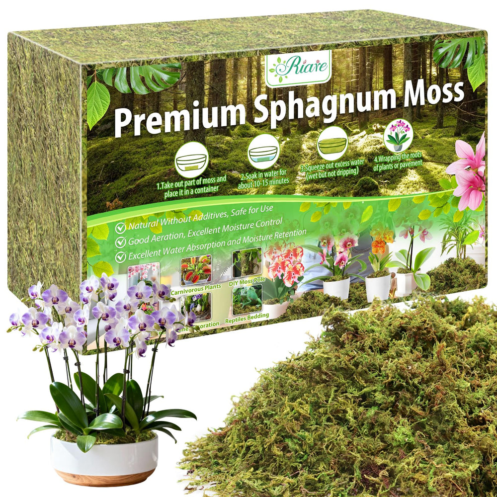 Riare 3.3lbs sphagnum moss front view packaging