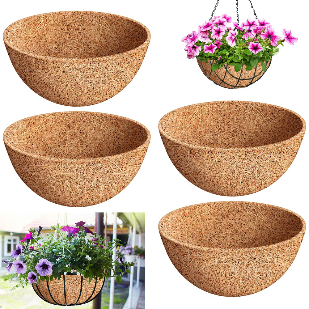 Riare 4 Pack 16 Inch Coco Liners, brown color front view