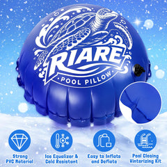 Riare 4x4 ft pool pillow inflated with silicone grommets