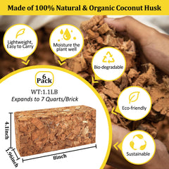 Riare Coco Coir Chips showing expanded brick with soil