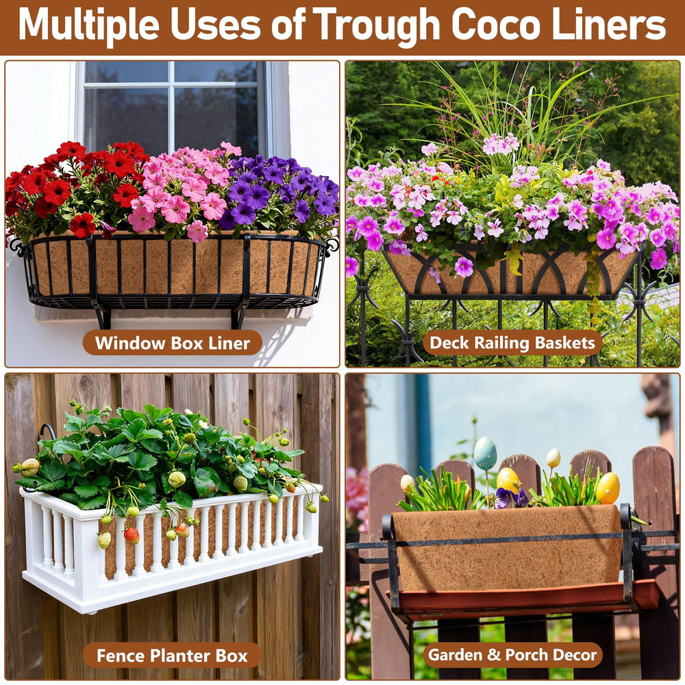 Riare Coco Liners alongside gardening tools