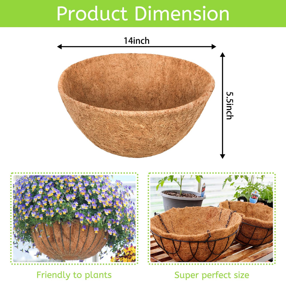Riare coco liners showing side view dimensions