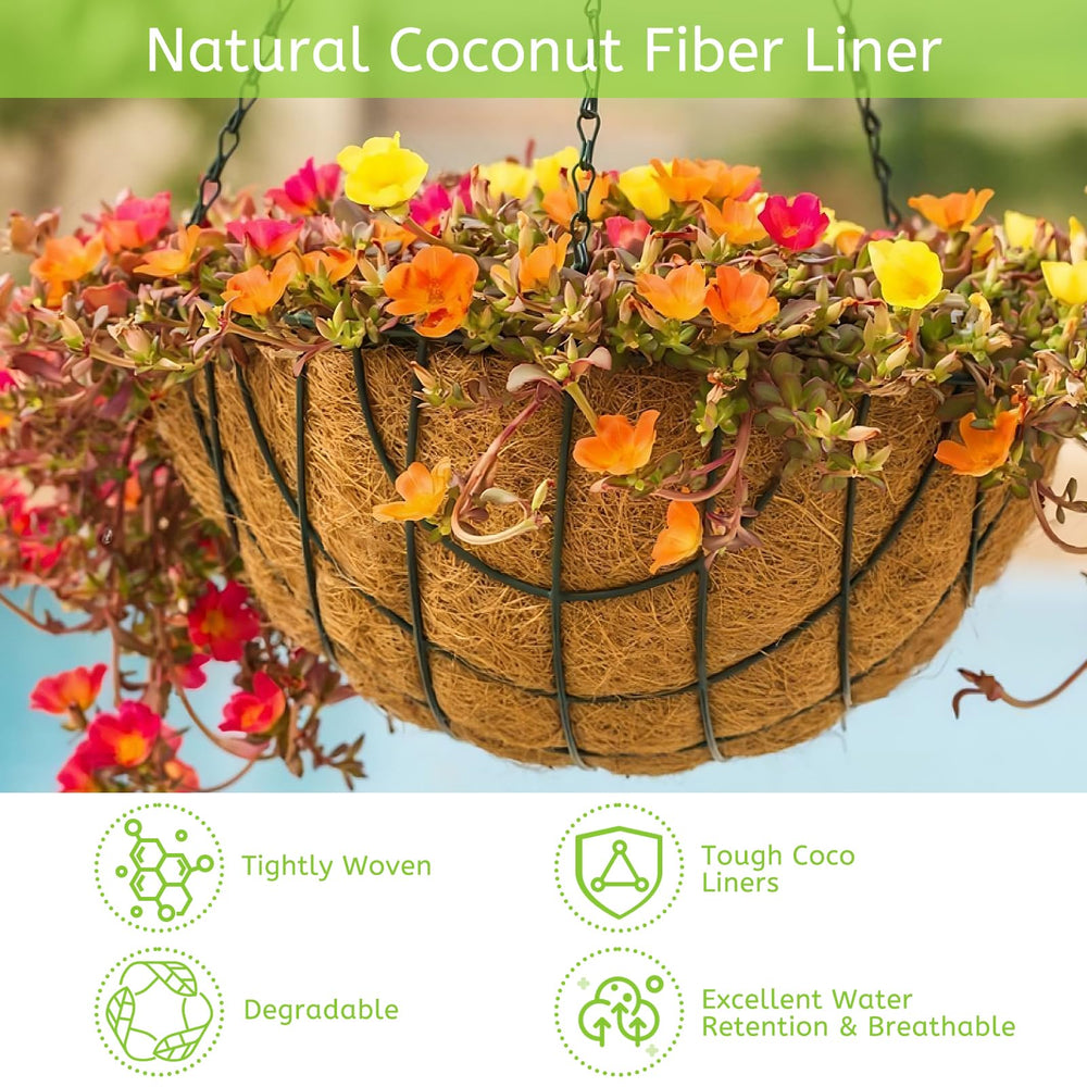 Riare coco liners stacked showing brown colour and thickness