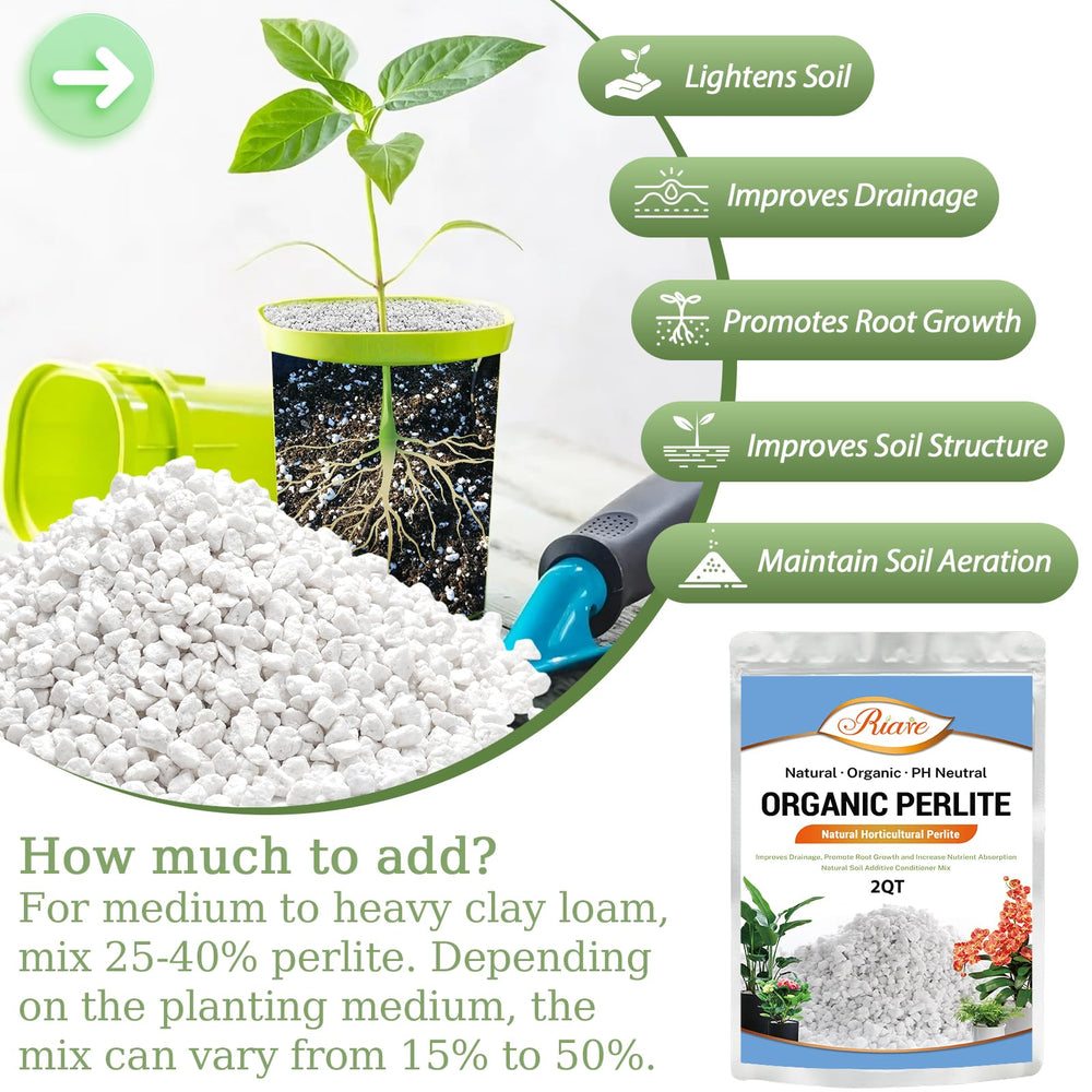 Riare Organic Perlite 2QT in a garden setting