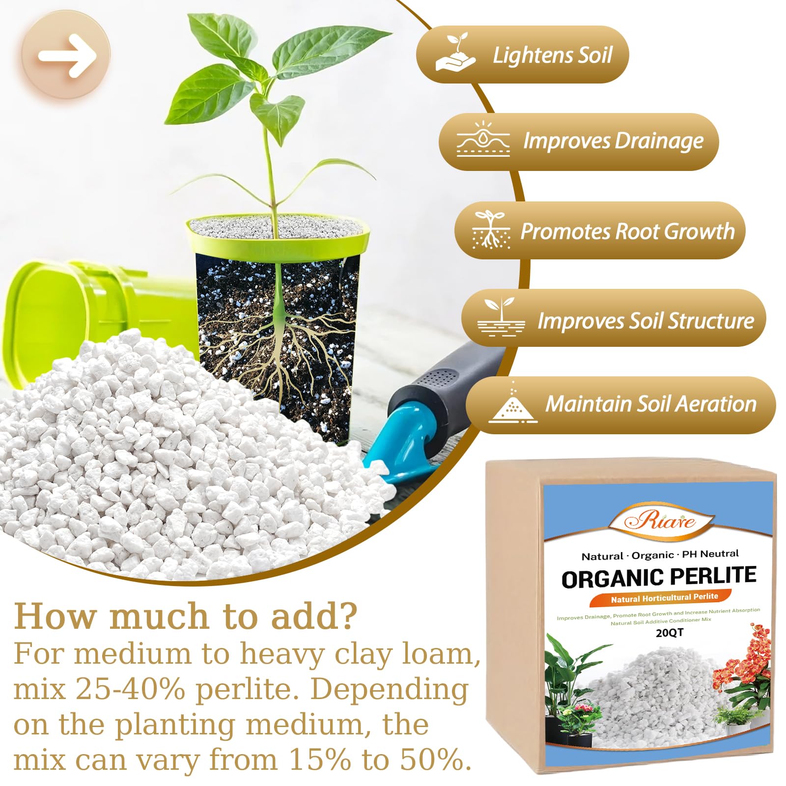 Riare Organic Perlite in a garden setting