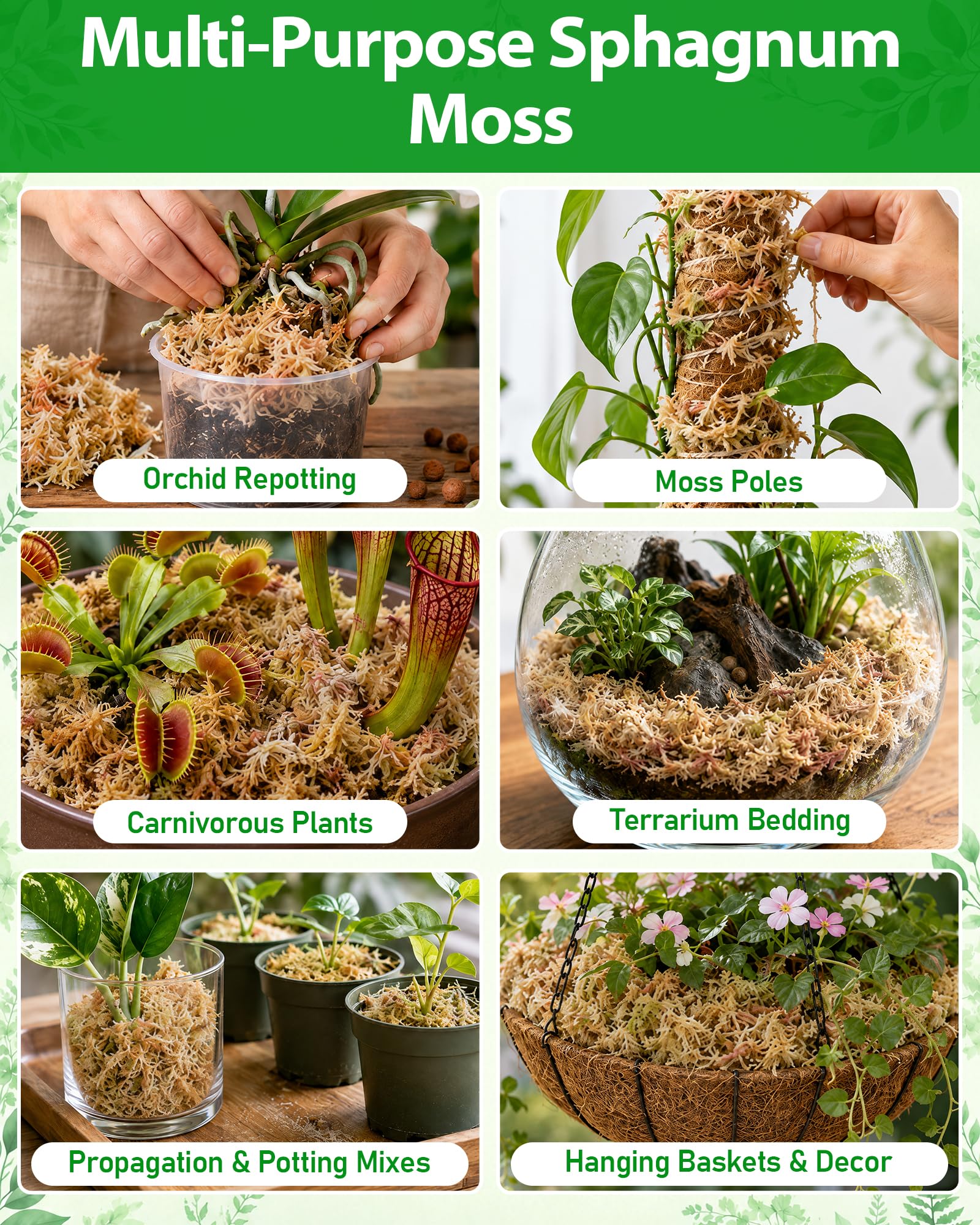 Riare sphagnum moss block size comparison