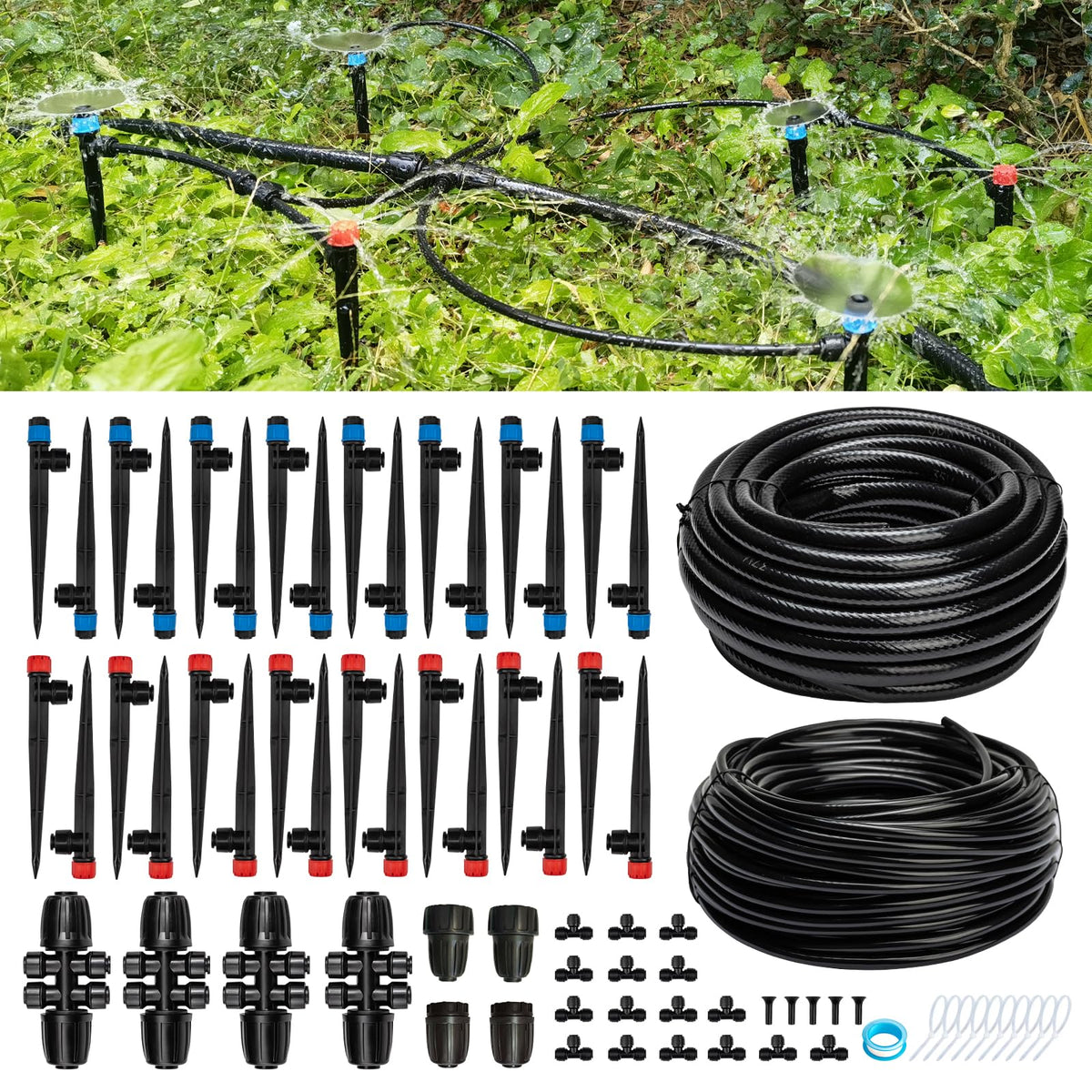 Riboud 200FT Drip Irrigation System Kit packaging front view