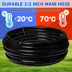 Riboud drip irrigation tubing installation in garden