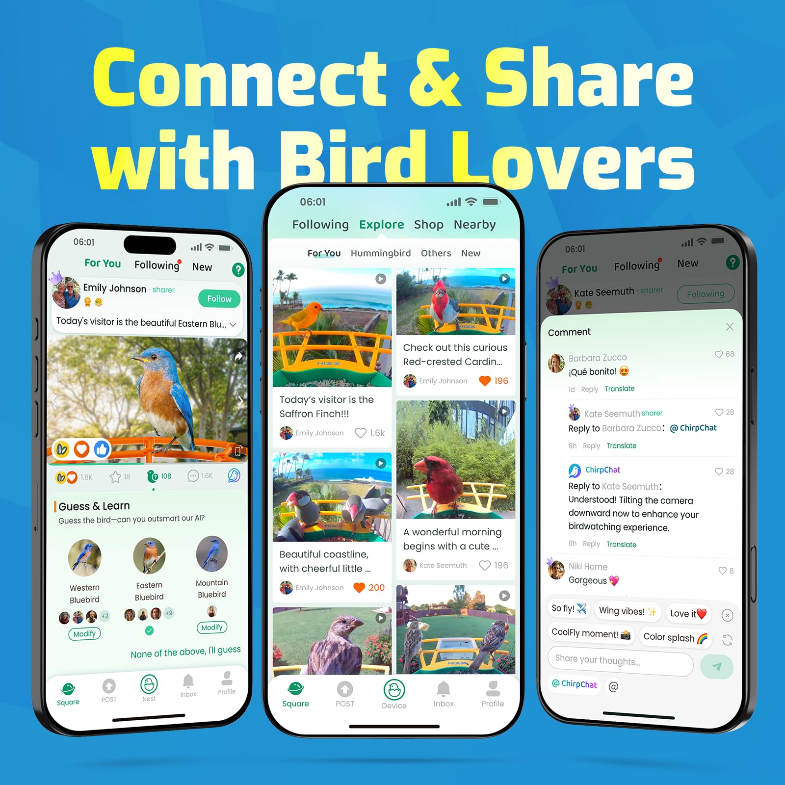 RichBird Bird Feeder with Camera, user interacting with the app