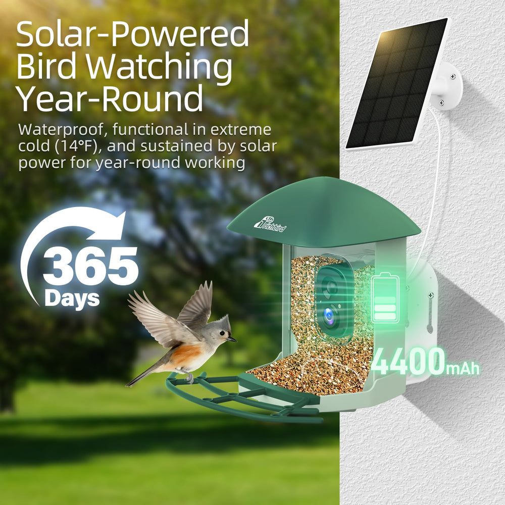RichBird Smart Bird Feeder components including charging cable