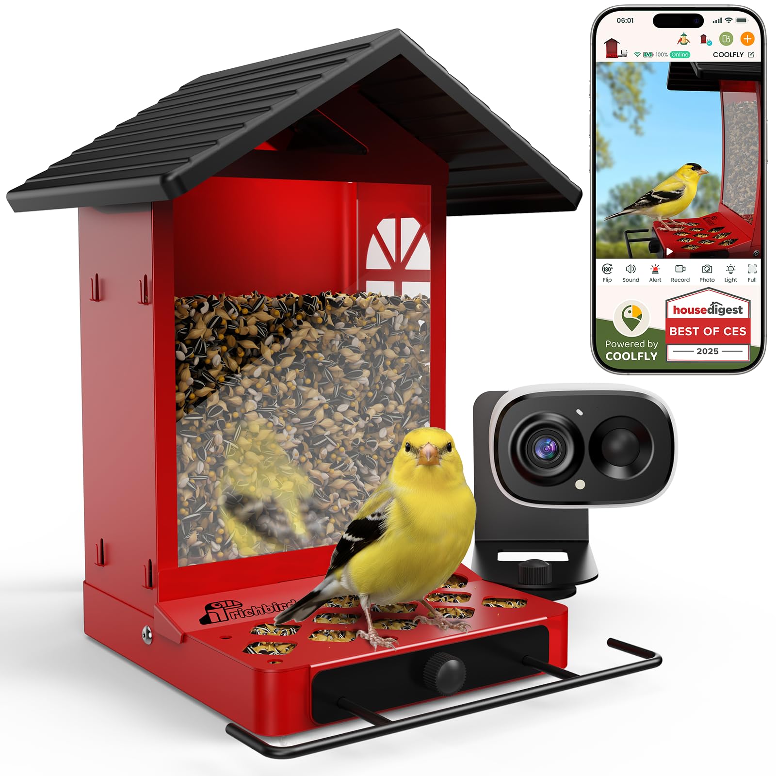 RichBird Smart Bird Feeder front view with 2.5K camera