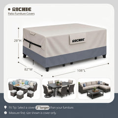 RICHIE furniture cover showing waterproof seams and stitching