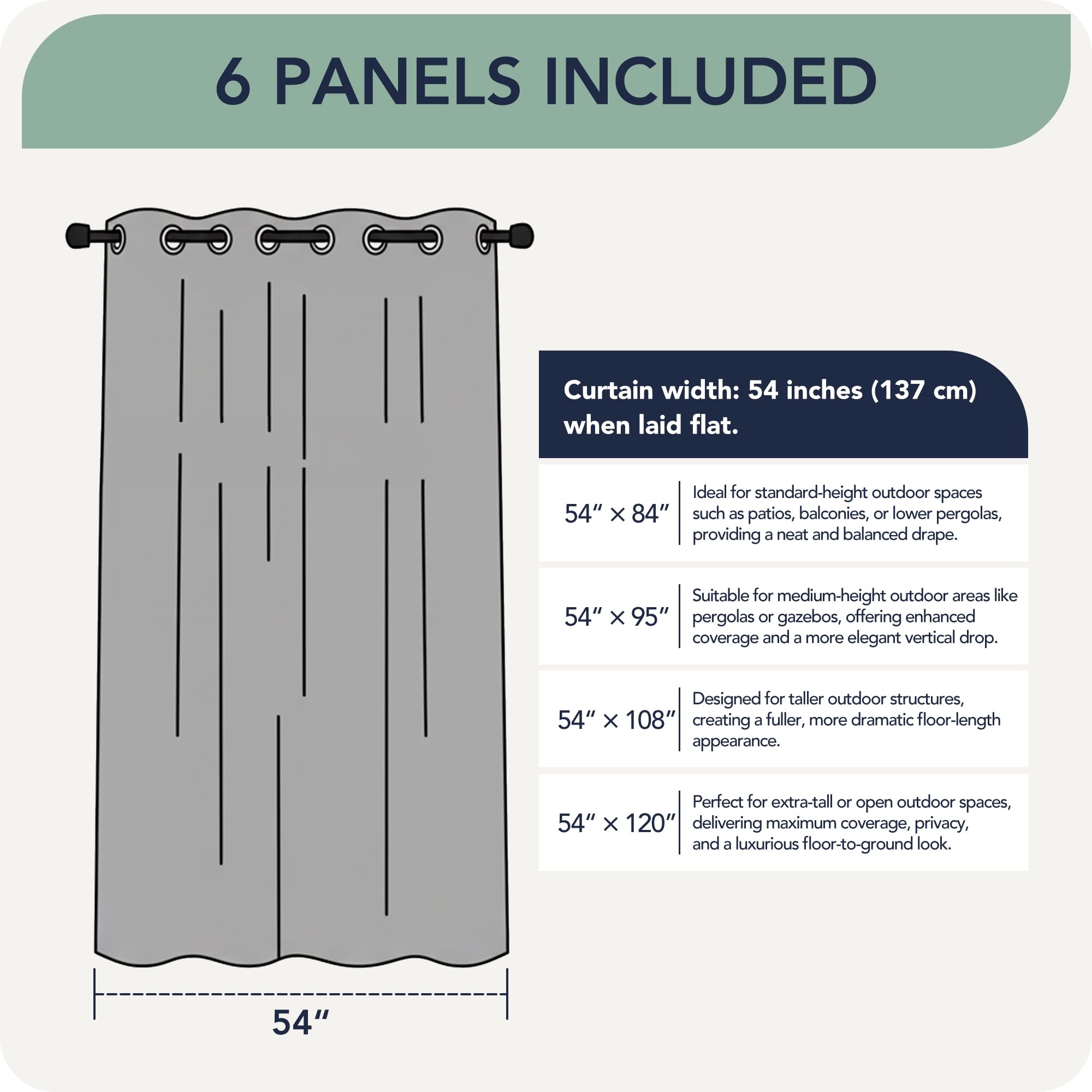 RichSets Outdoor Curtains designed for privacy and UV protection